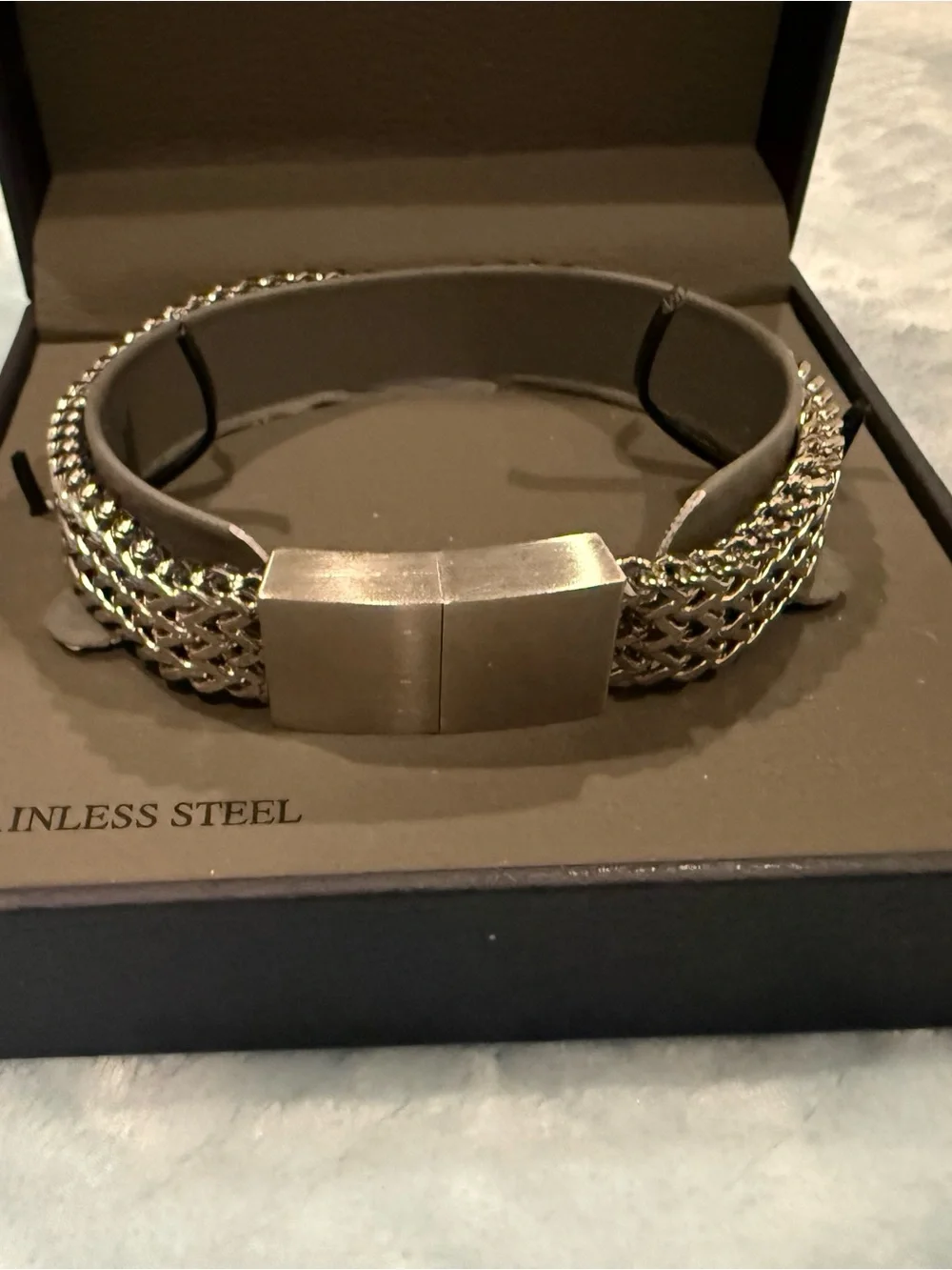 1913 Men's Stainless Steel Silver bracelet
